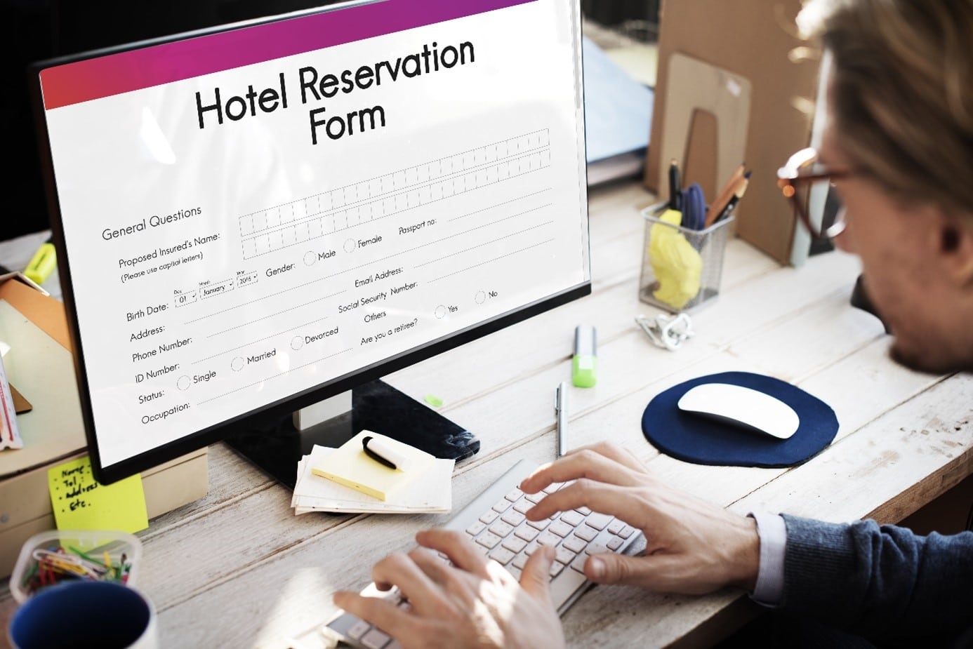 Formulaire réservation hôtel en ligne