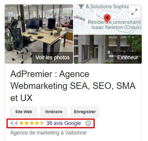 avis Google Map